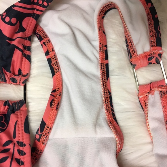 Split Brand Floral Two Piece Halter Bikini - Picture 3 of 5